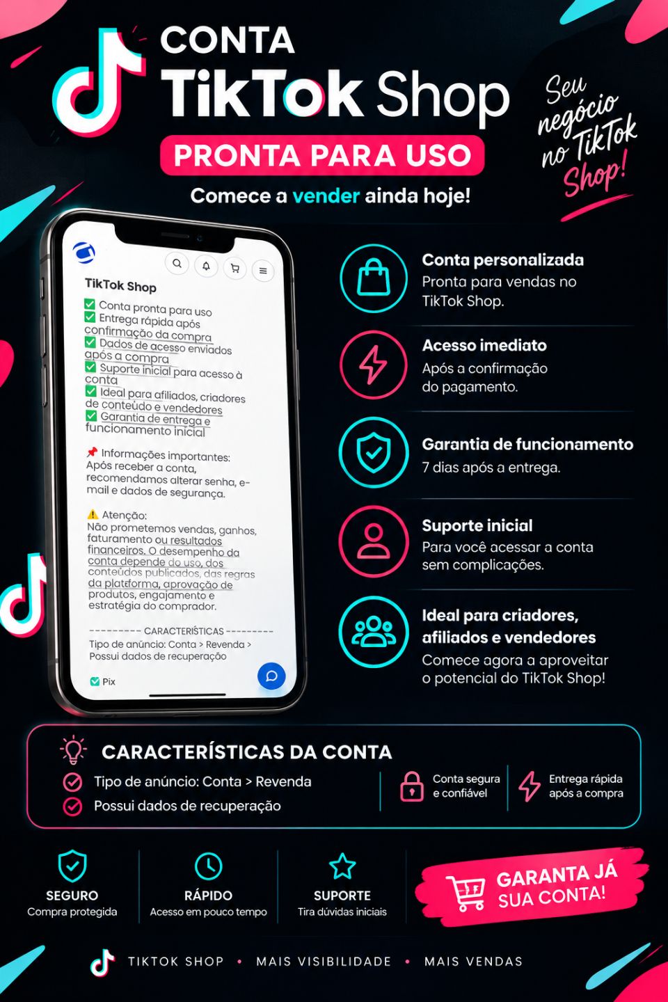 Conta tikTok shop Brasil liberada monetizada