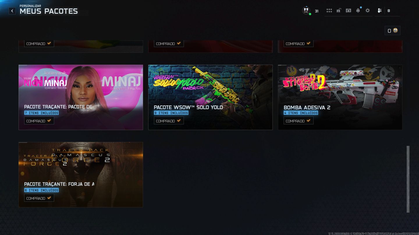 CONTA WARZONE DESDE O MW2 COM NICK MINAJ, IO, SNOOP DOG, GORDÃO