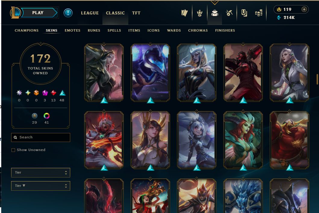 Conta lol 172 Skins, Gold 1, conta antiga 2012, icones raros que nao voltam.