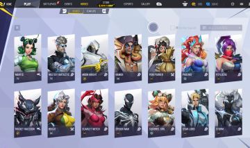 Conta Marvel rivals com todos os passes upados, várias skins de loja e 12k units