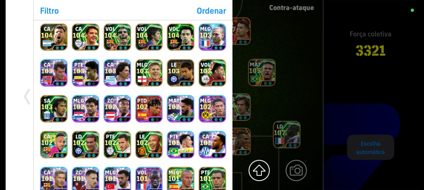 Conta eFootball Mobile completa+3335 Força. Melhores jogadores Meta cada Posição