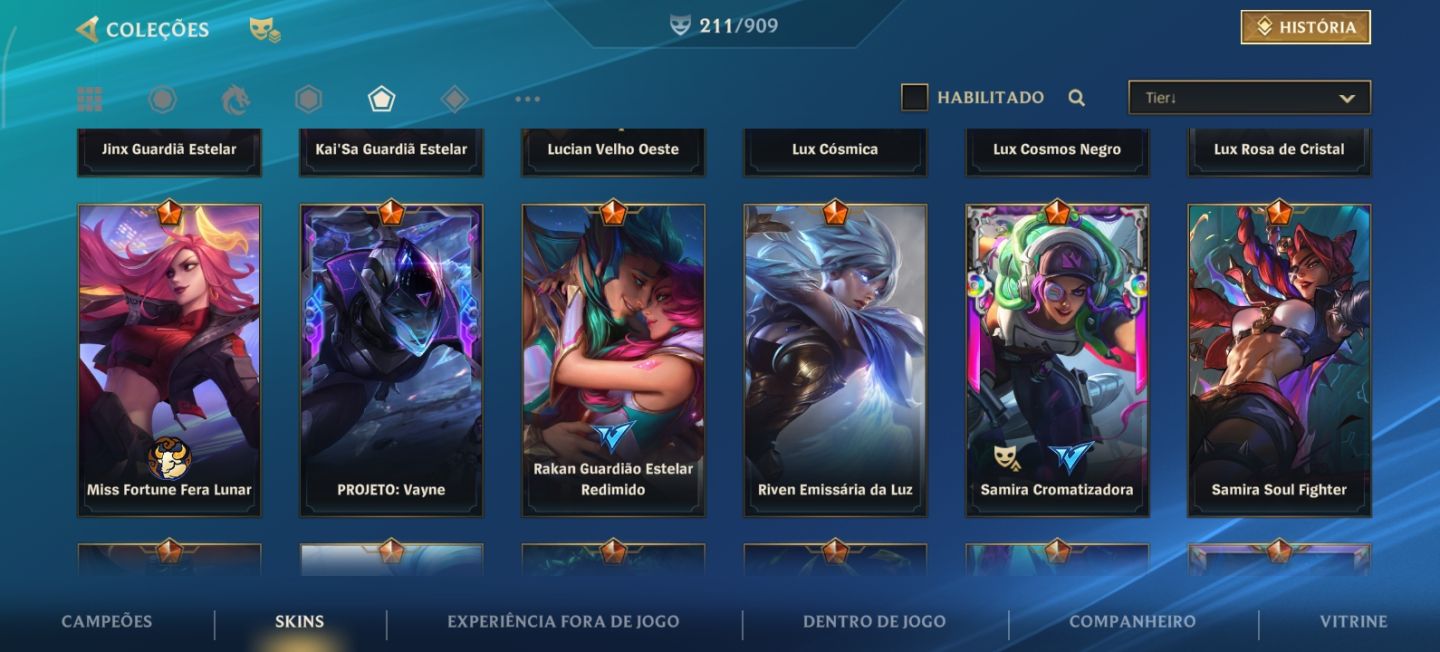 Conta Wild rift Ex Challenger com 211 skins