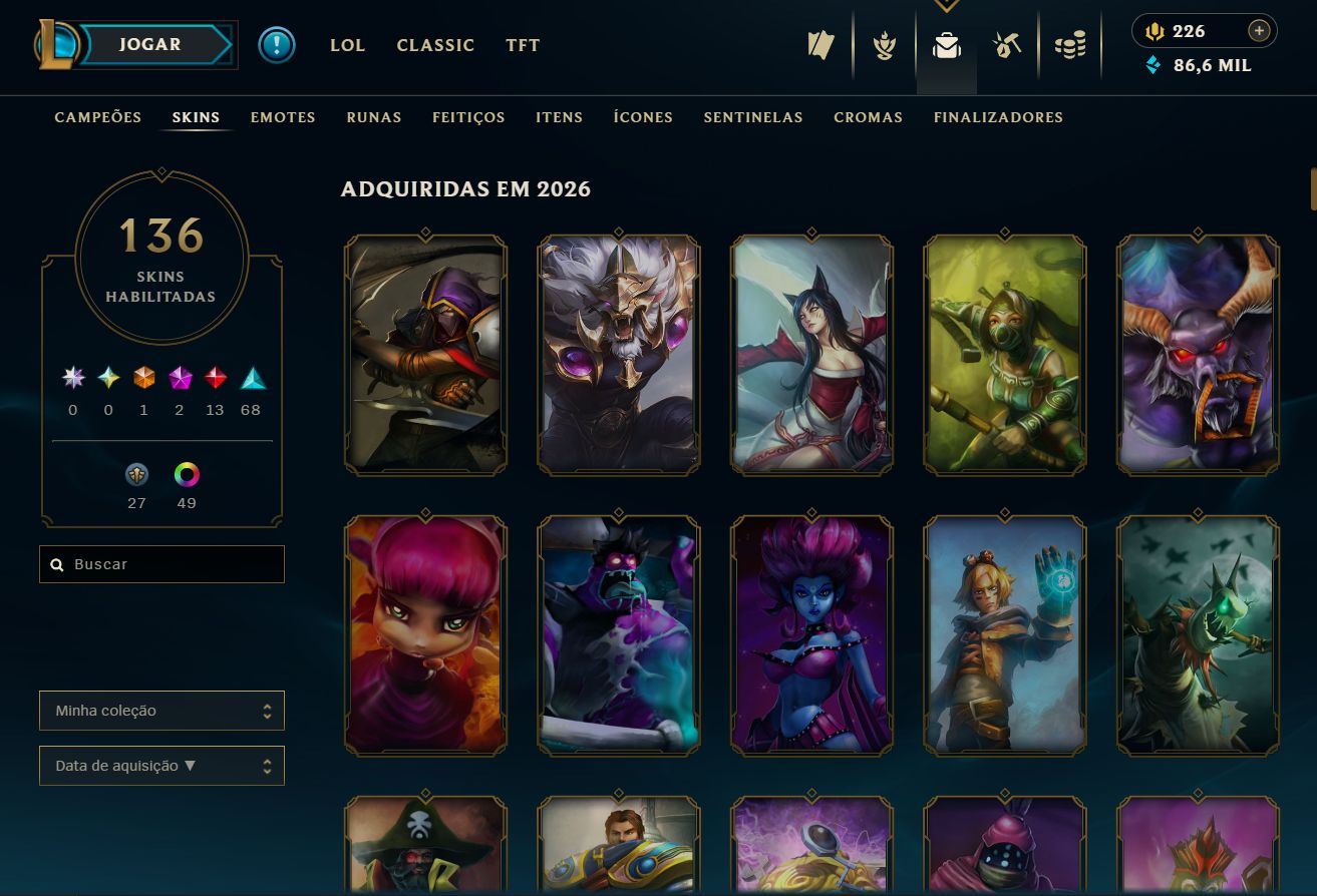 2 Conta League of Legends nivel 465-492 / Mestre - Desafiante