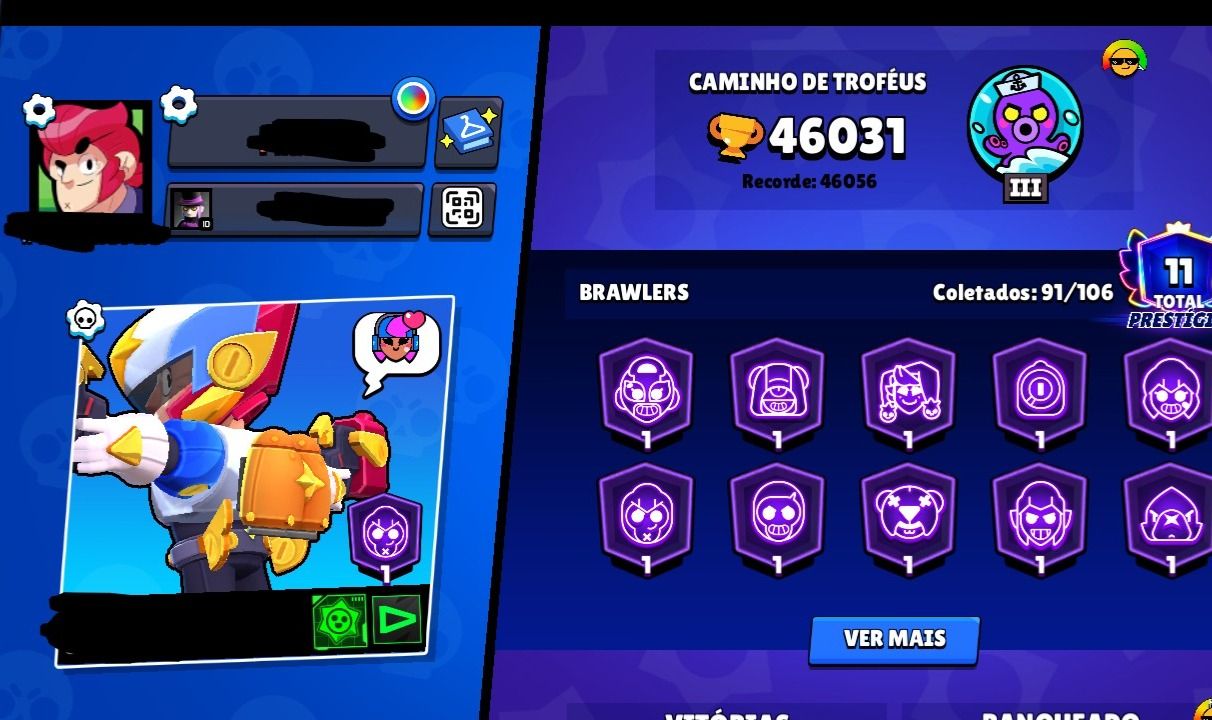 Conta de brawl stars super rara 46k + shelly estelar