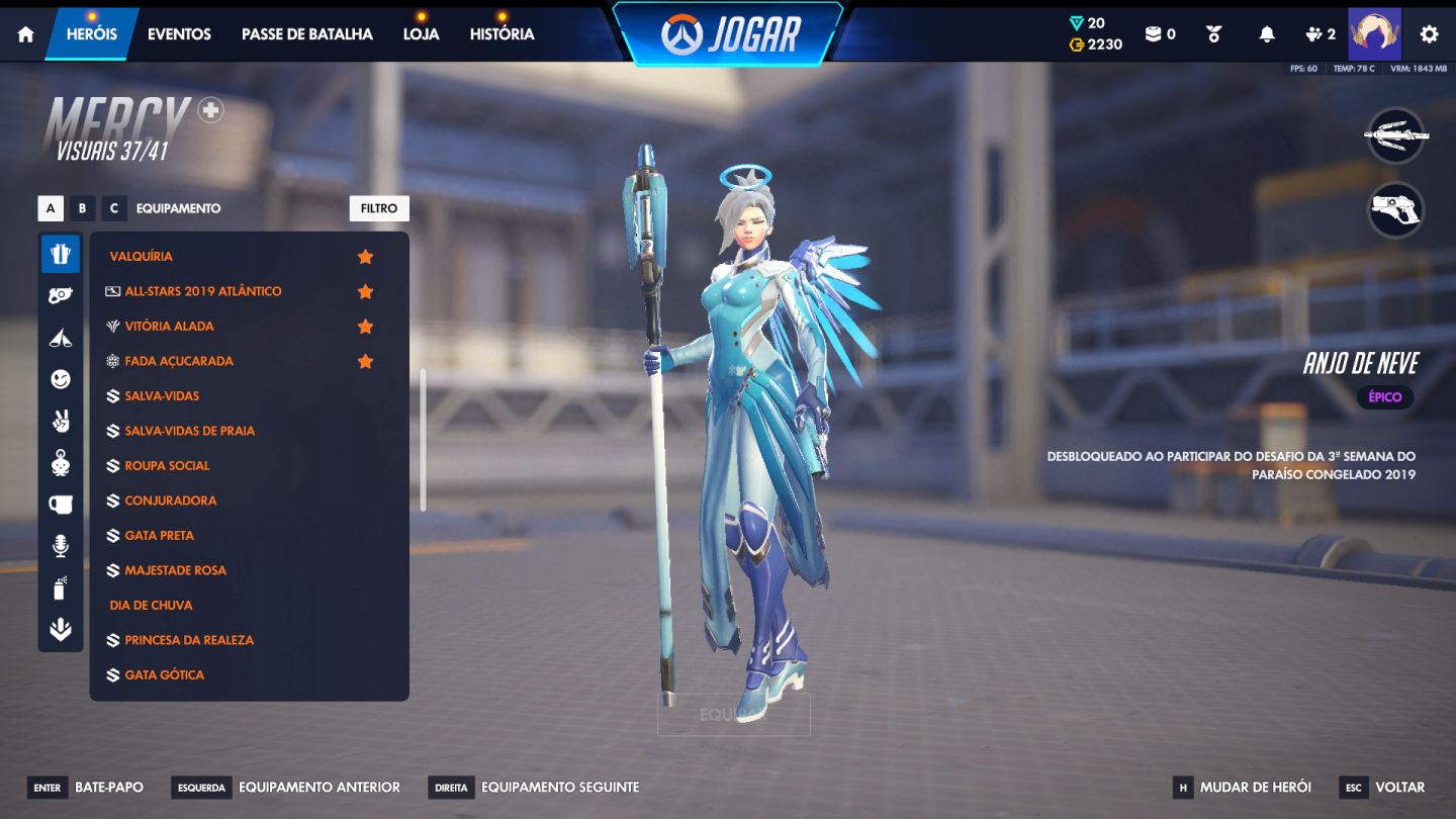 Conta Overwatch com 7mil horas com muitas skins!