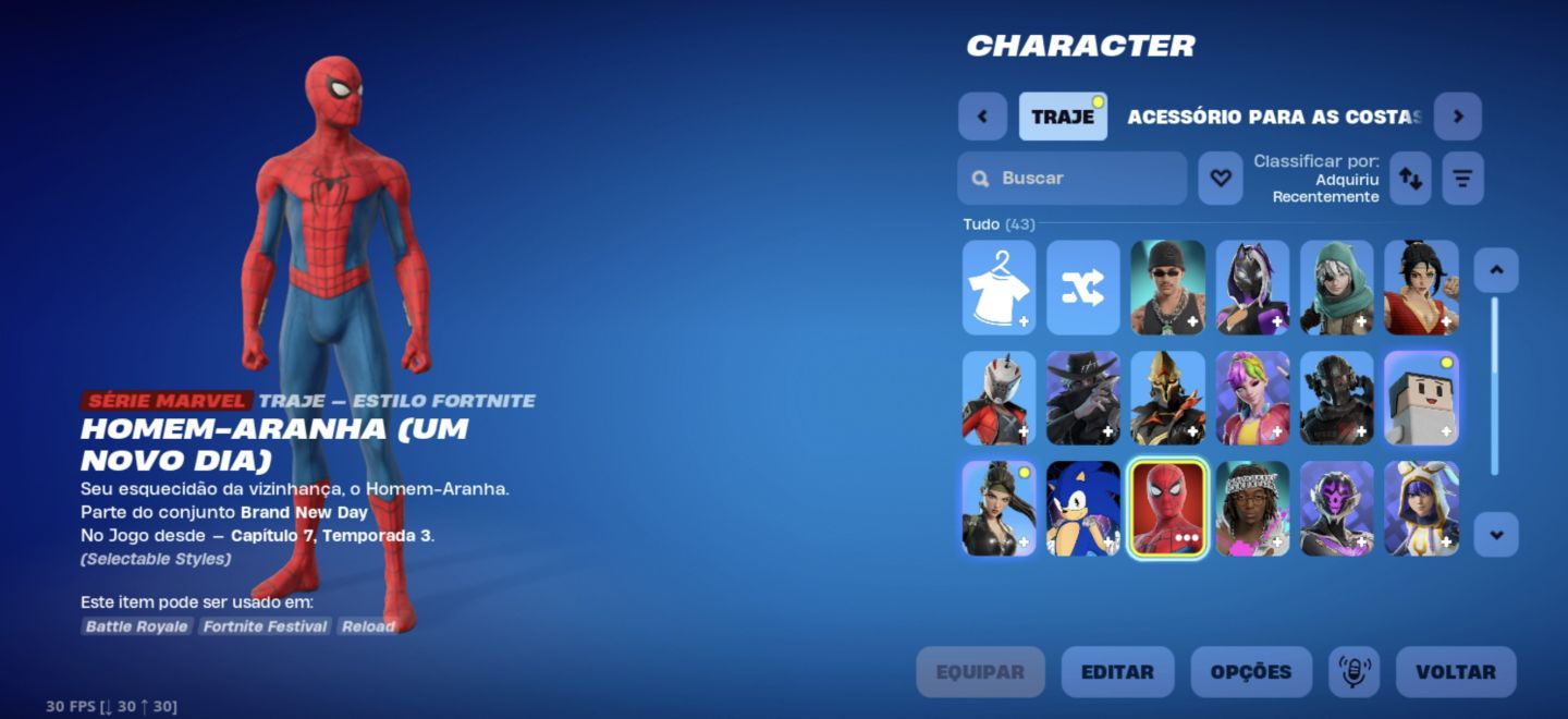 CONTA FORTNITE FULL ACESSO | 1450 V-BUCKS + HOMEM-ARANHA + 42 SKINS!