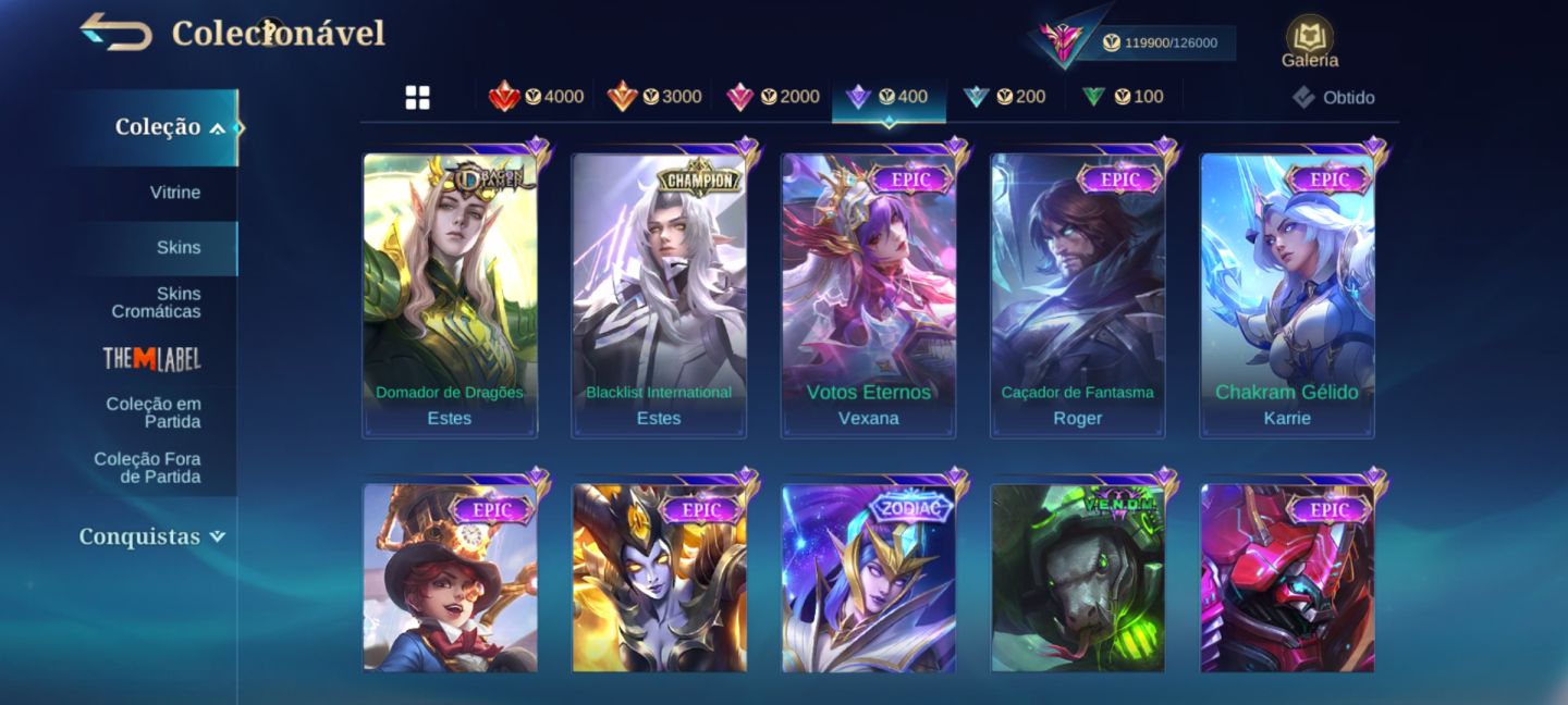 MLBB | Top Imortal 100 | 367 Skins | Naruto, Primes, Legends | Emblemas Full 60