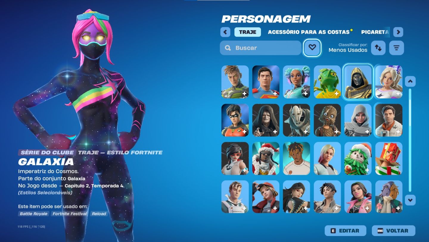 [VENDA] CONTA FORTNITE RARA + EPIC FULL COM JOGOS - 105 SKINS + GALÁXIA OG