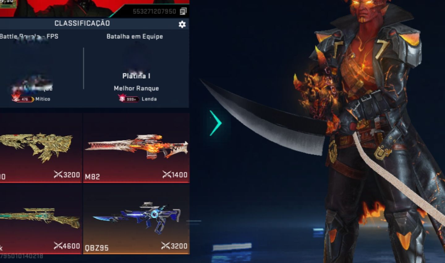 Conta blood strike faca EVO 3 eterna