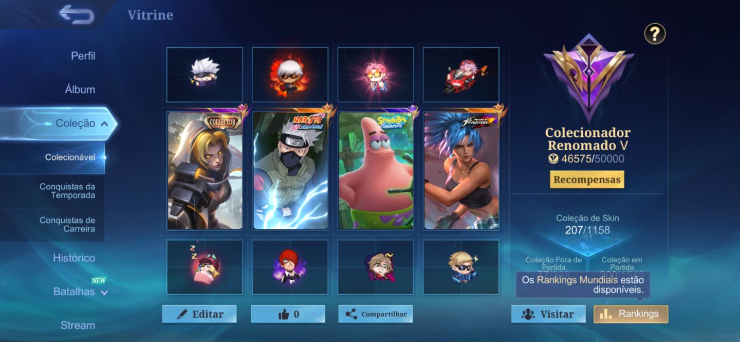MLBB | 207 SKINS | HAYABUSA NARUTO + KARINA KOF + NATALIA COLLECTOR E MAIS