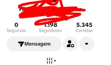 Conta do tik Tok com 1200 seguidores