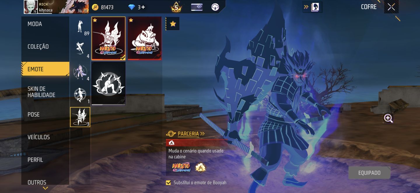 Conta level 78 com bastante skins