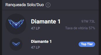 Conta diamante 1 mmr de mestre+