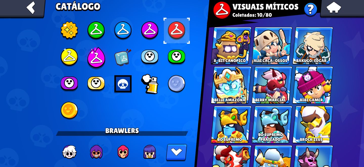 CONTA BRAWSTARS UPADA,VÁRIAS SKINS E PERSONAGENS,ÓTIMA PRA RANK COM OS META FULL