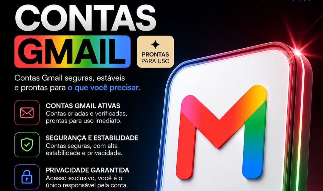 CONTAS GMAIL GOOGLE PRONTAS PARA USO (SEM SMS)