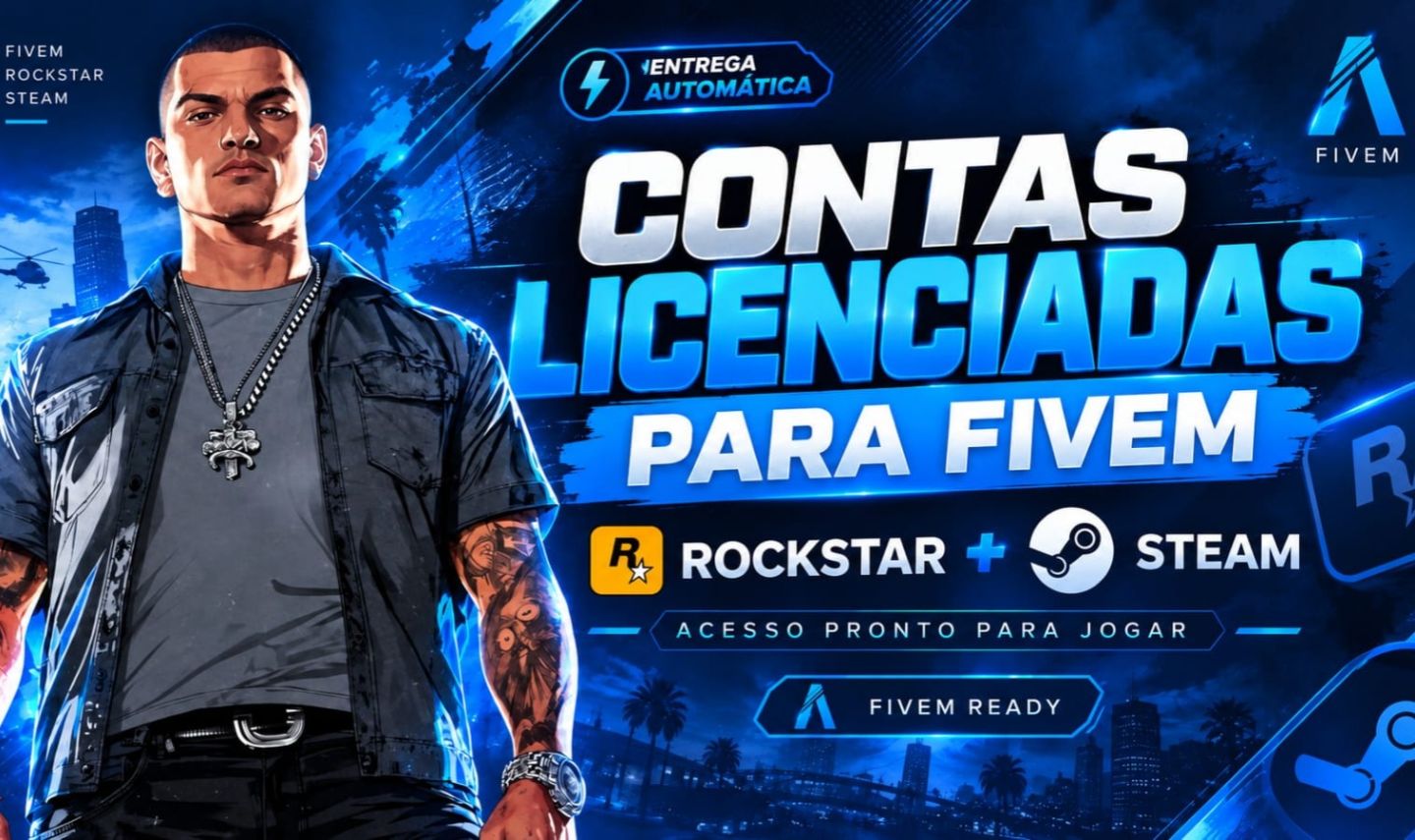 STEAM COM GTA E ROCKSTAR LICENCIADA PARA FIVEM + BRINDE |ENTREGA AUTOMATICA|