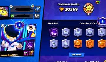 Brawl Stars Conta Avançada | 20.569 Troféus | 6 Hipercargas