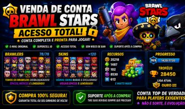 Conta de brawl stars de 2021 com diversos itens