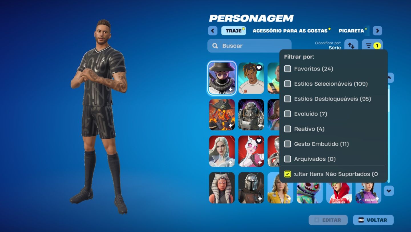 Conta fortnite 115 skins ( Lara Croft , Neymar +)