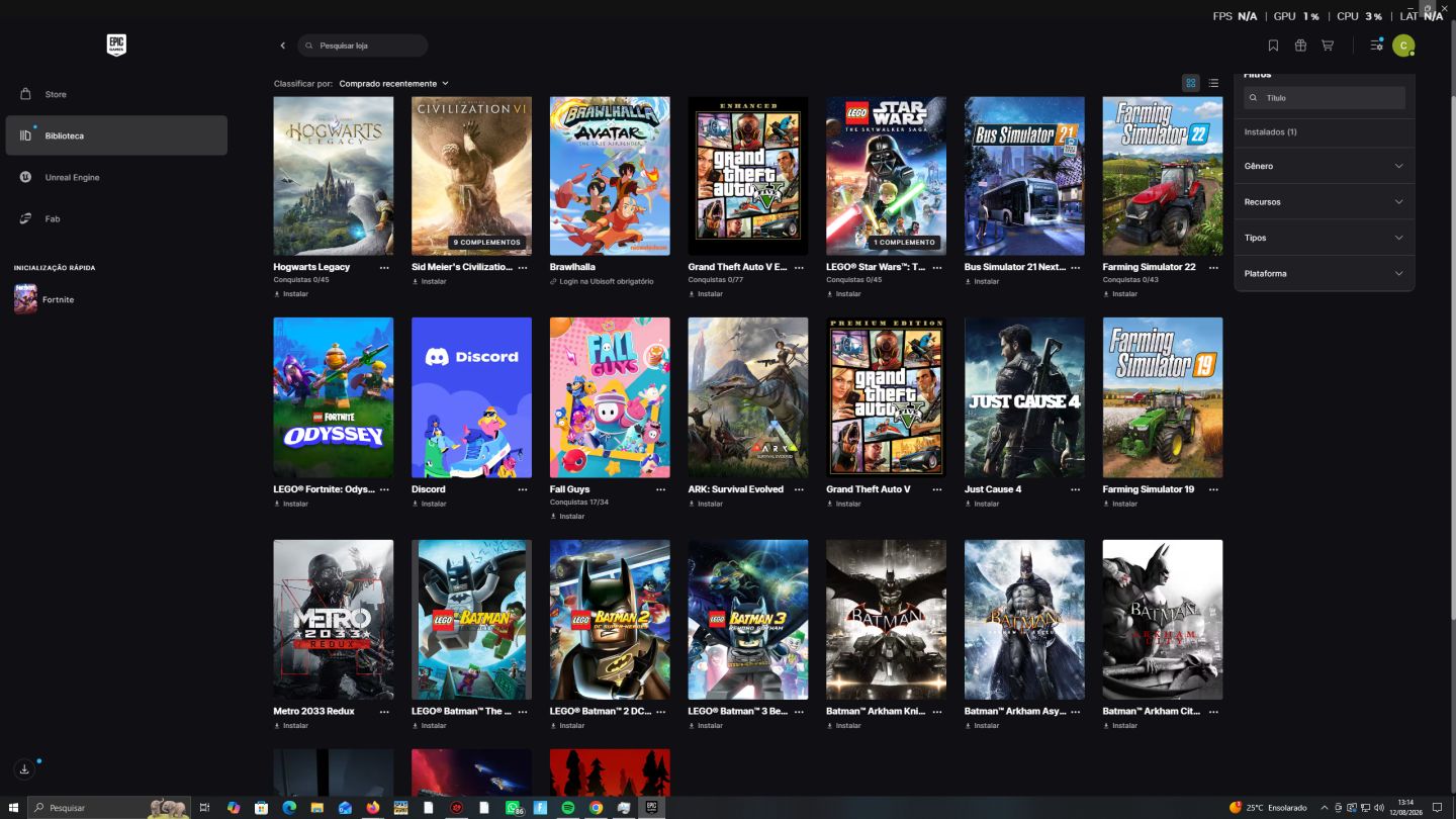 Conta Fortnite Rara 2017, Itens da Primeira Temporada, Único Dono.