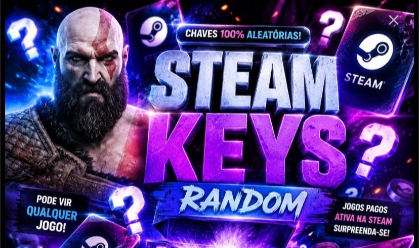 STEAM KEYS RANDOM DE ATÉ R$600,00 BARATINHA