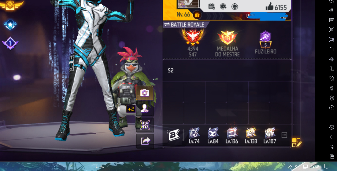 Conta de free fire LVL 66 e +8K likes