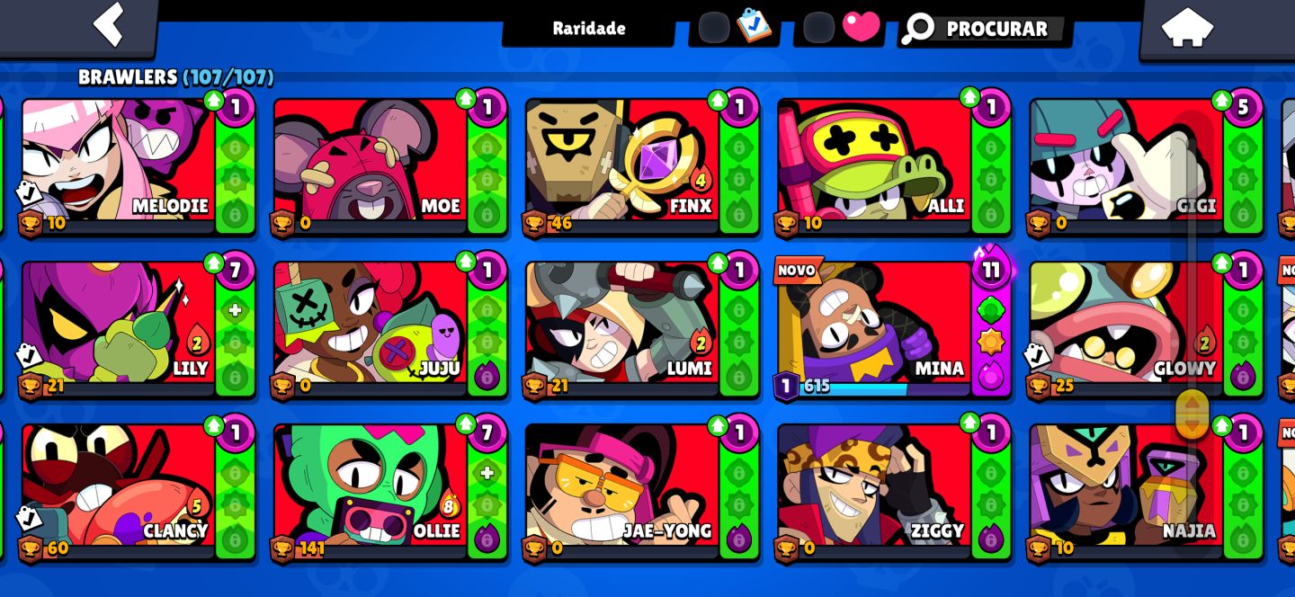 BRAWL STARS | 46.800 TROFÉUS | 107 BRAWLERS | 322 SKINS (PRA SAIR HOJE !!!!)