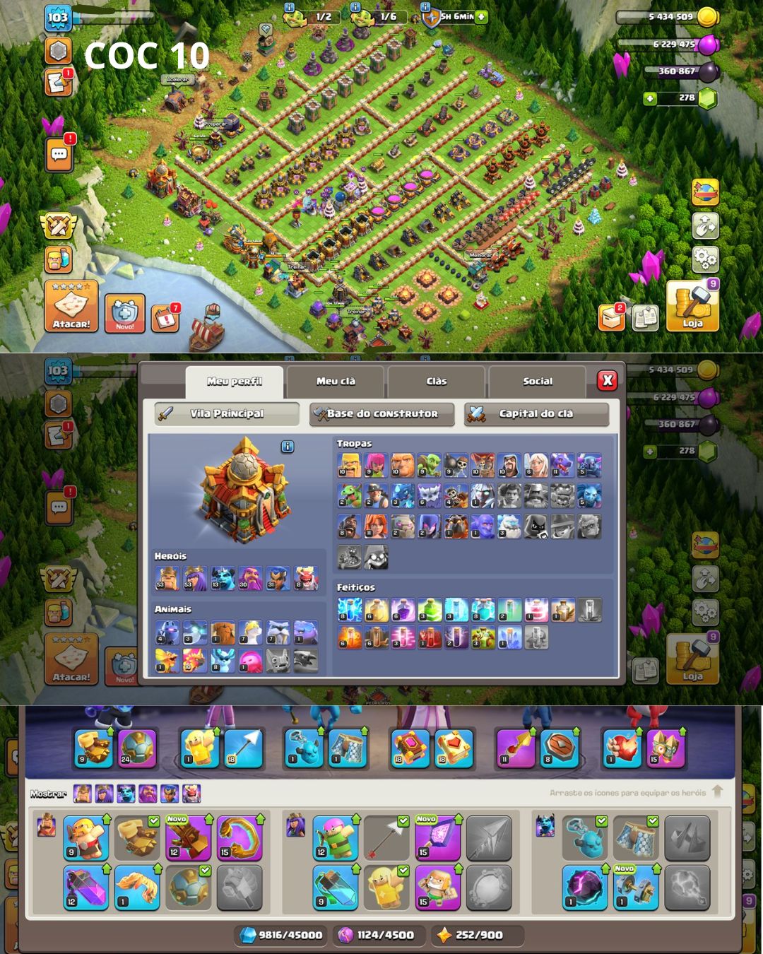 (PROMOÇÃO) CONTAS CLASH OF CLANS CV 9, 10, 12, 13, 15, 16, 17, 18