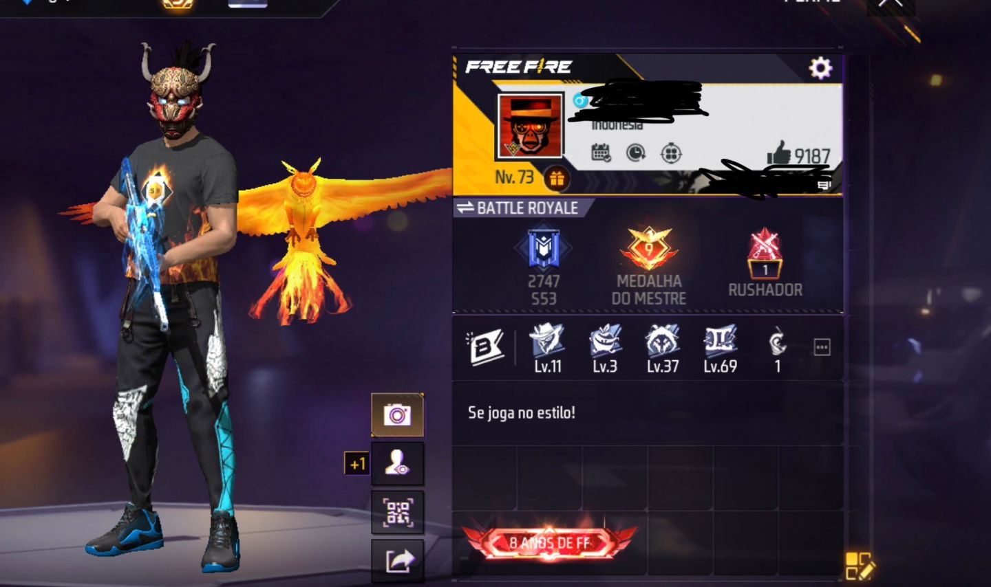 Conta Free Fire rara Lv72 no Seu Google.