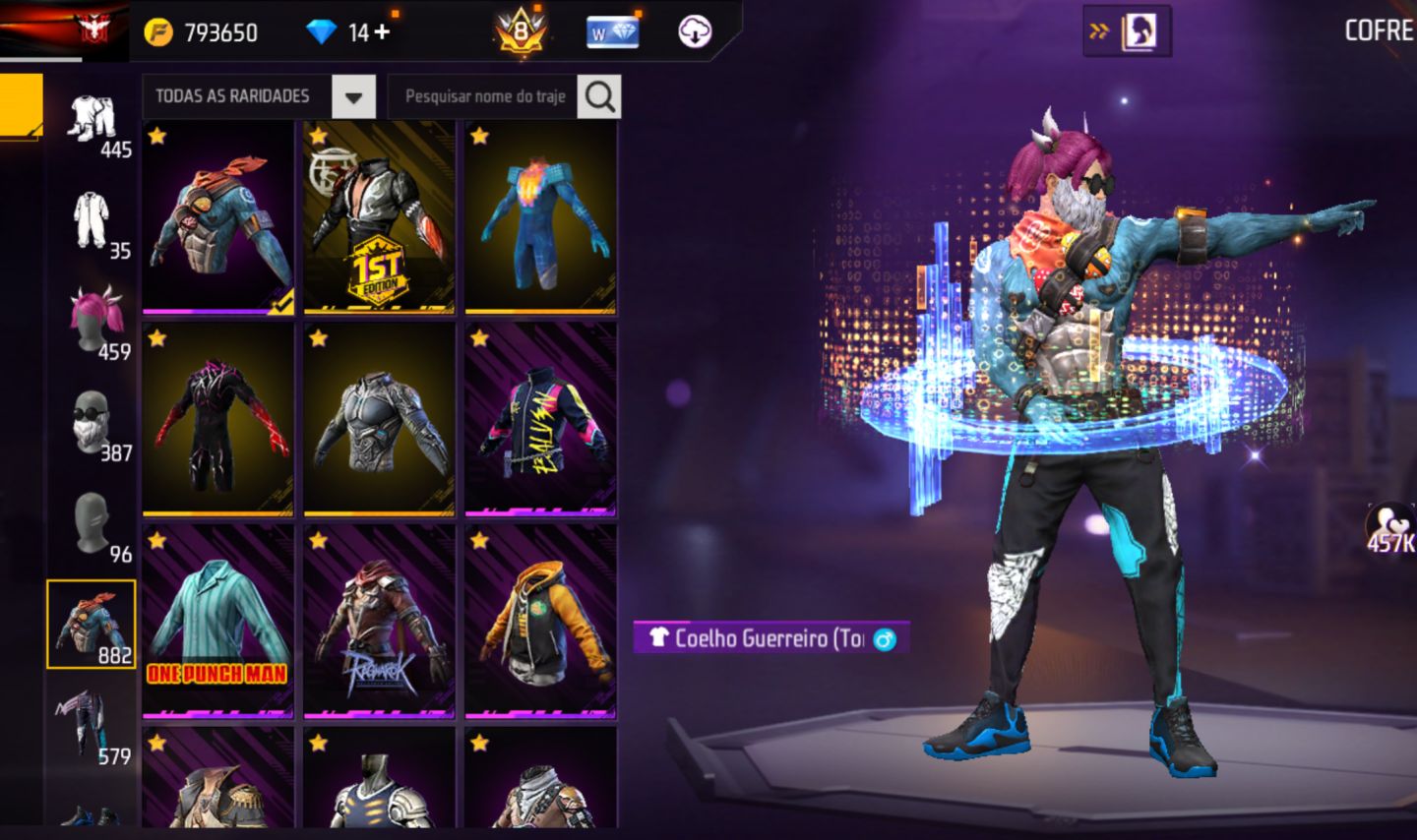 Conta de free Fire nível 79 semi full parceria