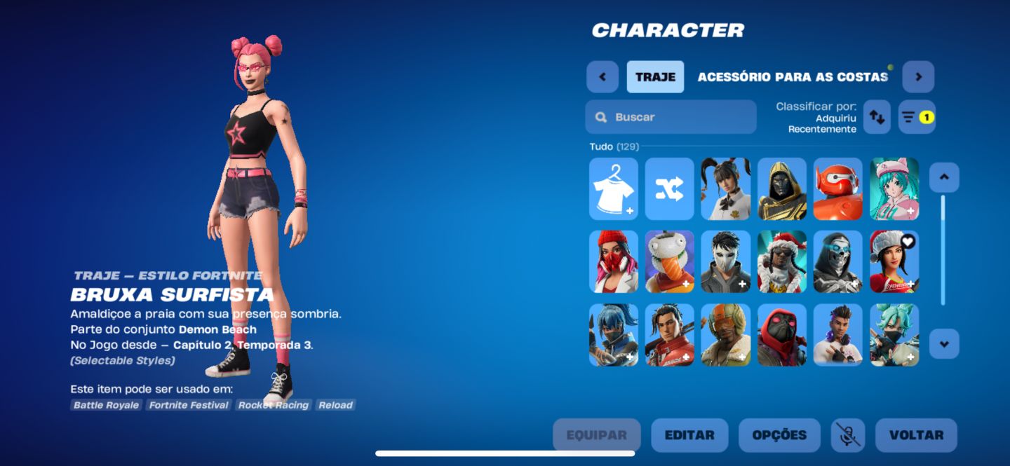 Conta Fortnite Neymar + Griddy + Arlequina | Skins Tryhard