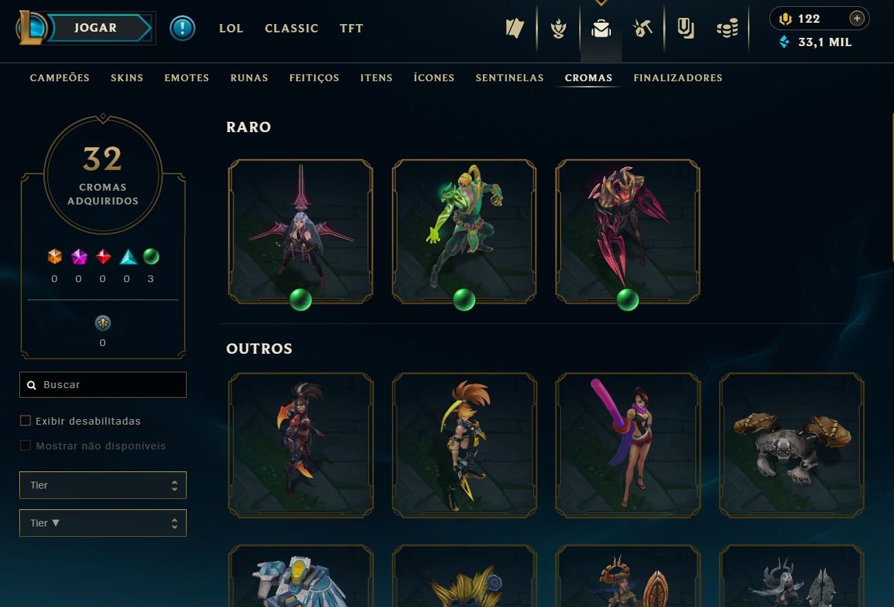 Conta de 2020 - 161 Skins - Lvl 259 - 123 Campeões - 33K de Ea - 32 Cromas