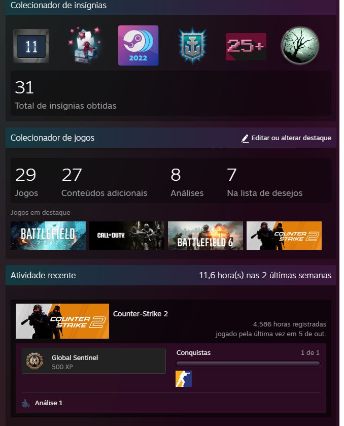 Conta Steam 11 anos Full Acesso com diversos jogos