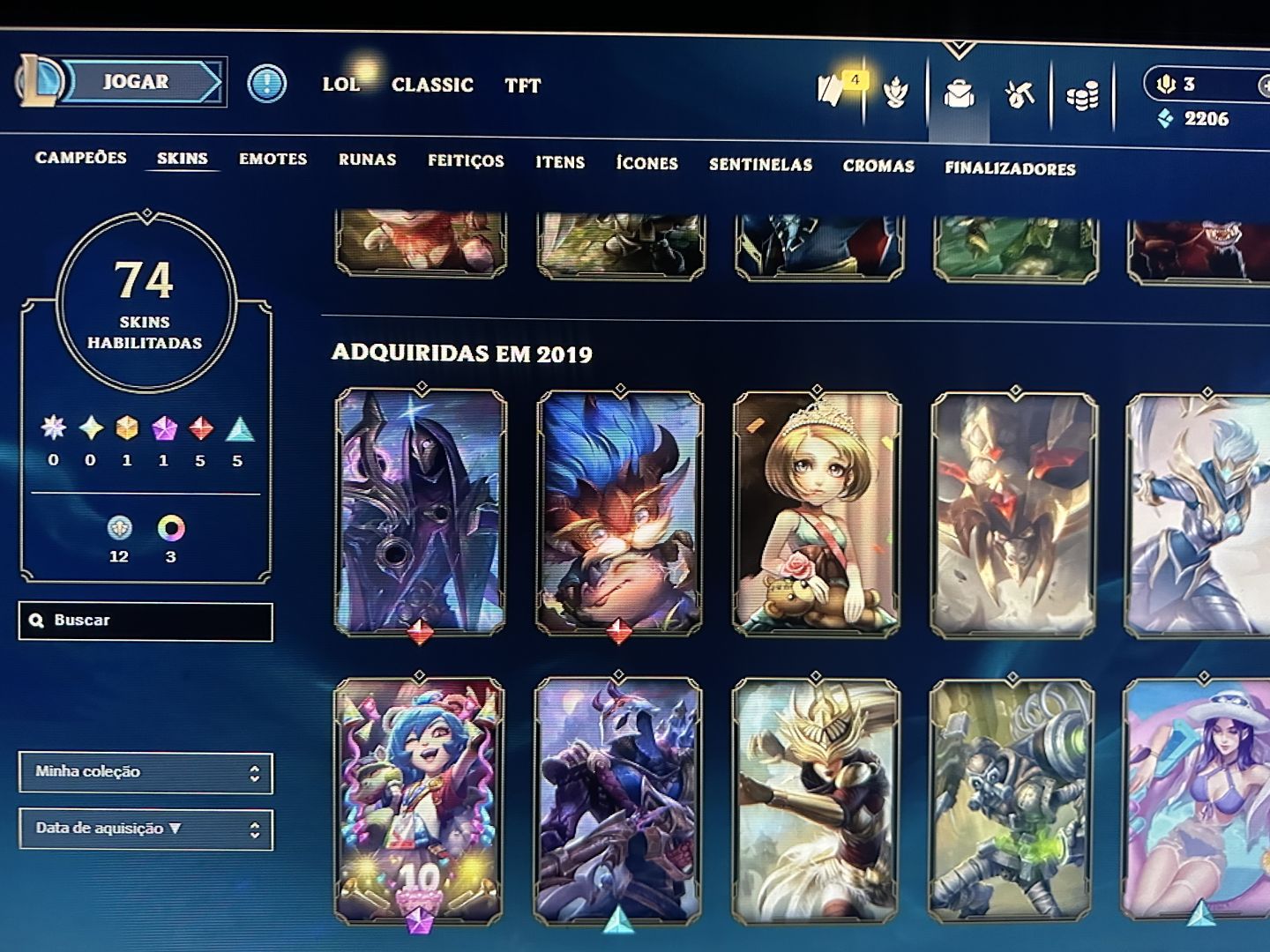 CONTA LOL ANTIGA 2015 | 344 CAMPEÕES | 77 SKINS | DJ SONA | 128 ÍCONES RAROS