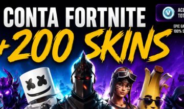 Conta fortnite com mais 200 skins