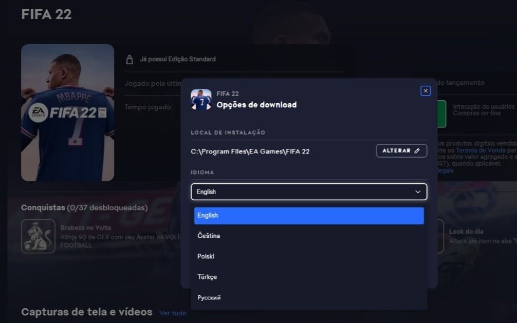CONTA FIFA22 (VER. EUROPEIA SEM PTBR)