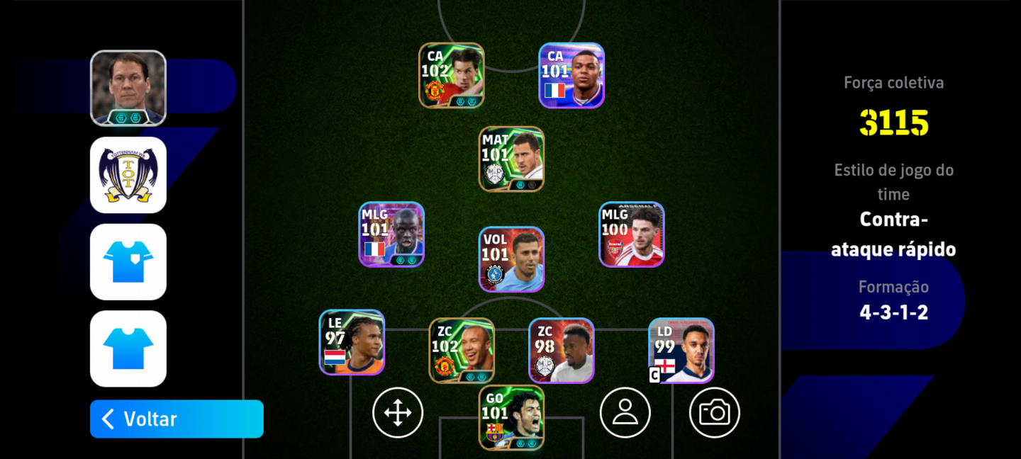 CONTA EFOOTBALL COM 3115 DE FORÇA
