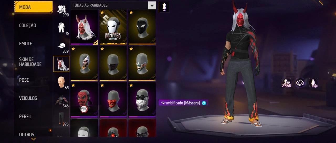 Minha conta de Free Fire gemada