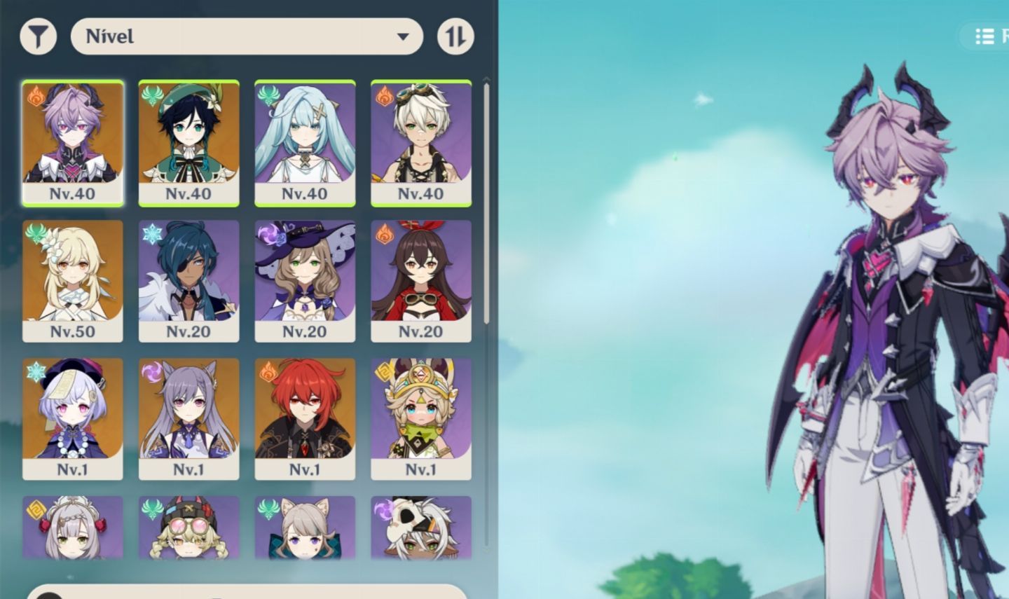 CONTA SERVIDOR EU/ASIA COM VENTI E DURIN + BISS, YELAN + BISS, FLINS, NEUVI E +