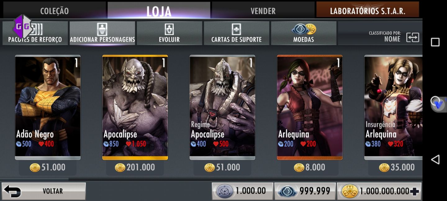 CONTAS INJUSTICE 1 (FULL ACESSO)