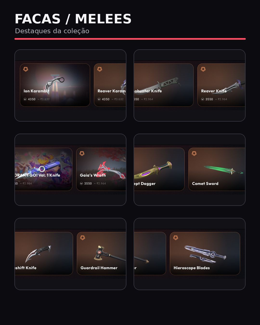 VALORANT | 1 Dono | R$2.073 gastos | 10+ Facas | Reaver + Xenohunter