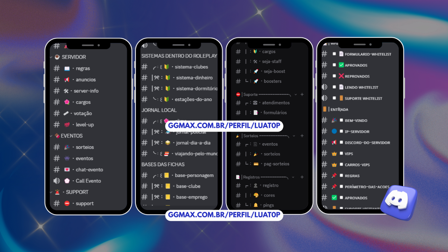 TEMPLATES PRONTOS PARA DISCORD ( RP / FIVEM / COMUNIDADES / SERVIDORES GRANDES )