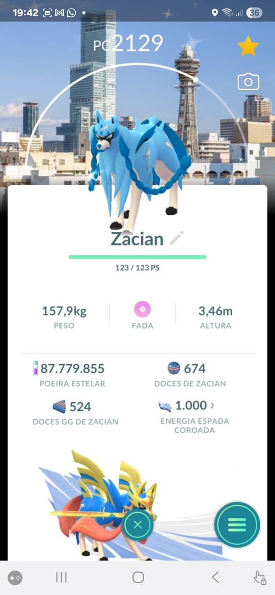 Zacian Norm.c fund ,Paris/zacian e outro e M2 shiny fundo go fest
