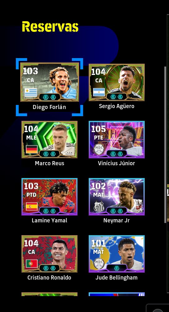 CONTA STEAM eFootball | Gullit 107, Messi 106, Matthäus 105, Griezmann 104 | Fo