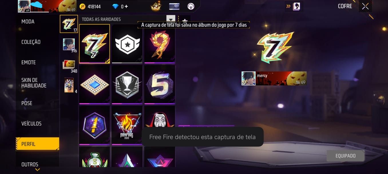 CONTA FF LVL 69 TODAS AS CAMISAS DE TIME + COMBO NARUTO FULL + UMP COMPETITIVA