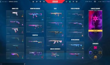 Conta VALORANT Várias Skins, Peak Ouro 3, Itens Limitados, Todos Personagens