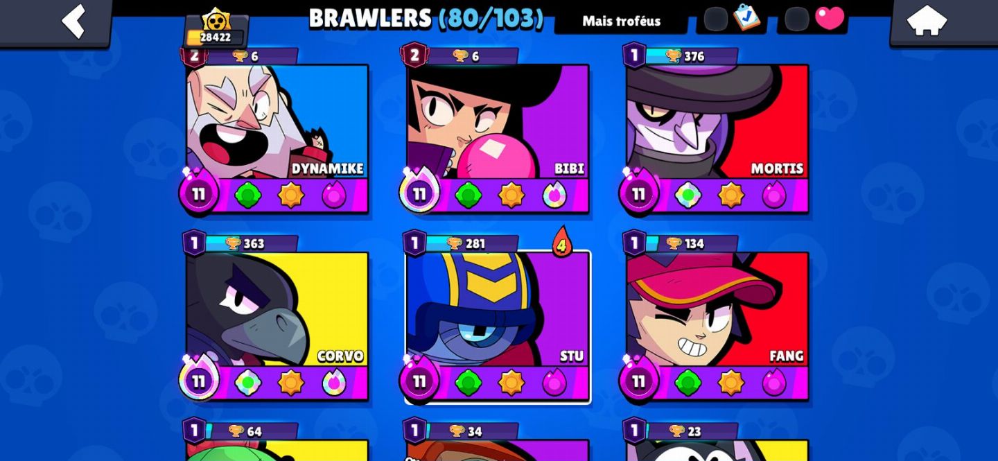 Conta de Braw boa demais Com skins tops passe Brawlers em prestígio e muito mais