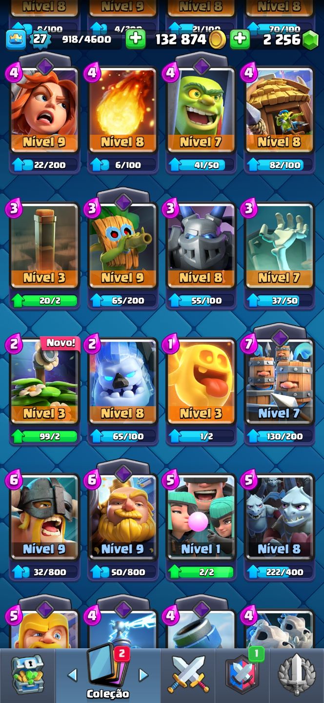 CONTA Clash royale arena 14 + 150k gold + 2k gema, torre nível 10