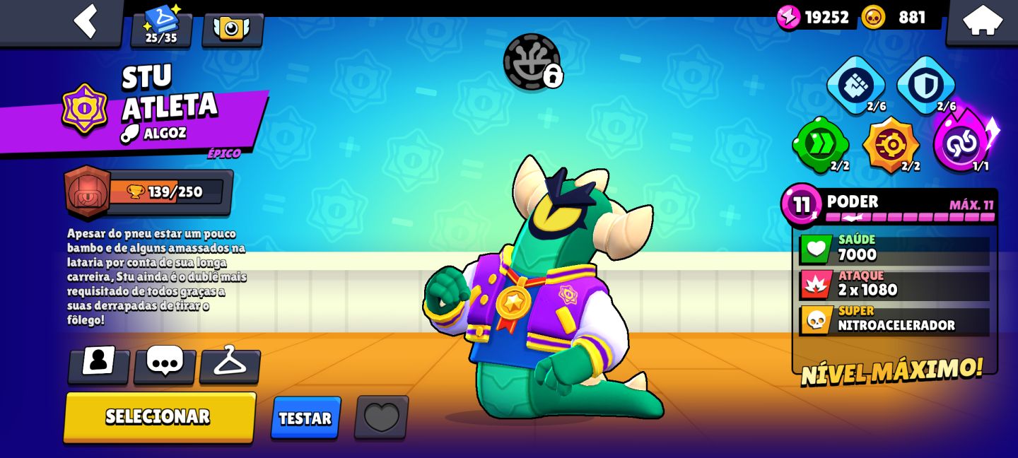 Continha top Brawl Stars - Várias skins, 60 Brawlers e 5mil troféus