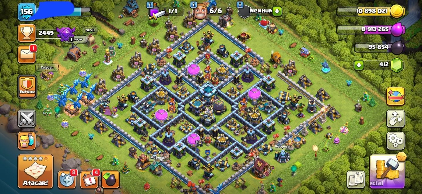 Combo Supercell: Clash Royale 12K Troféus + Clash of Clans CV13 (6 Construtores